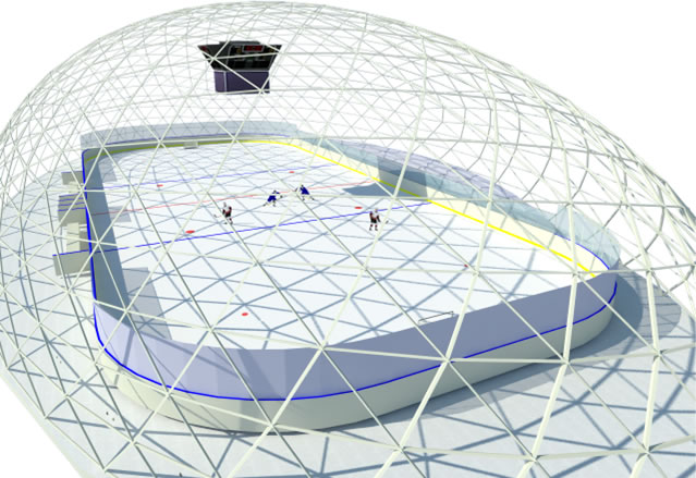 Купольное сооружение для хоккея